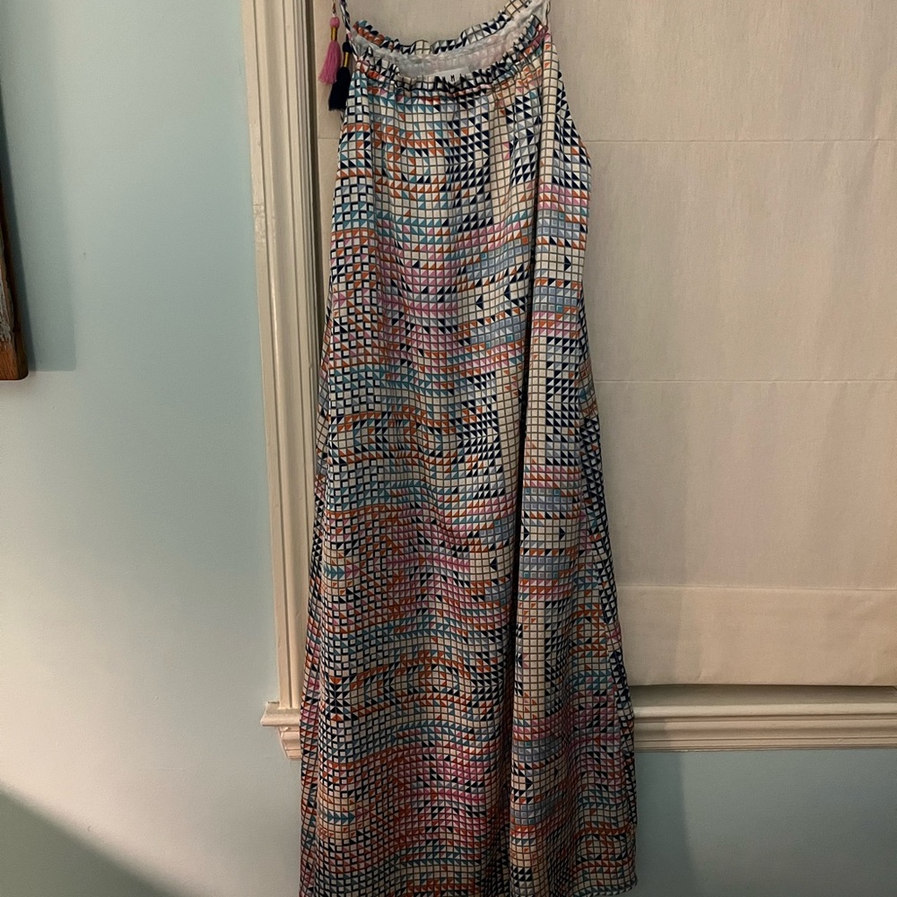 Geometric Pattern Maxi Dress , Multi Colored , Bl… - image 2